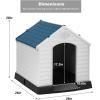 imageFDW Dog House Indoor Outdoor Durable Ventilate Waterproof Pet Plastic Dog House for Small Medium Large Dogs Insulated Puppy Shelter Kennel Crate with Air Vents and Elevated FloorBlue