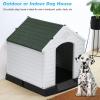 imageFDW Dog House Indoor Outdoor Durable Ventilate Waterproof Pet Plastic Dog House for Small Medium Large Dogs Insulated Puppy Shelter Kennel Crate with Air Vents and Elevated FloorGreen