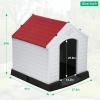 imageFDW Dog House Indoor Outdoor Durable Ventilate Waterproof Pet Plastic Dog House for Small Medium Large Dogs Insulated Puppy Shelter Kennel Crate with Air Vents and Elevated FloorRed