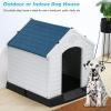 imageFDW Dog House Indoor Outdoor Durable Ventilate Waterproof Pet Plastic Dog House for Small Medium Large Dogs Insulated Puppy Shelter Kennel Crate with Air Vents and Elevated FloorBlue