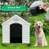 imageFDW Dog House Indoor Outdoor Durable Ventilate Waterproof Pet Plastic Dog House for Small Medium Large Dogs Insulated Puppy Shelter Kennel Crate with Air Vents and Elevated FloorGreen