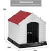 imageFDW Dog House Indoor Outdoor Durable Ventilate Waterproof Pet Plastic Dog House for Small Medium Large Dogs Insulated Puppy Shelter Kennel Crate with Air Vents and Elevated FloorRed