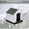 imageFDW Dog House Indoor Outdoor Durable Ventilate Waterproof Pet Plastic Dog House for Small Medium Large Dogs Insulated Puppy Shelter Kennel Crate with Air Vents and Elevated FloorGrey