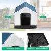 imageFDW Dog House Indoor Outdoor Durable Ventilate Waterproof Pet Plastic Dog House for Small Medium Large Dogs Insulated Puppy Shelter Kennel Crate with Air Vents and Elevated FloorBlue