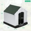 imageFDW Dog House Indoor Outdoor Durable Ventilate Waterproof Pet Plastic Dog House for Small Medium Large Dogs Insulated Puppy Shelter Kennel Crate with Air Vents and Elevated FloorGreen
