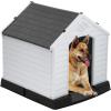 imageFDW Dog House Indoor Outdoor Durable Ventilate Waterproof Pet Plastic Dog House for Small Medium Large Dogs Insulated Puppy Shelter Kennel Crate with Air Vents and Elevated FloorGrey