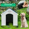 imageFDW Dog House Indoor Outdoor Durable Ventilate Waterproof Pet Plastic Dog House for Small Medium Large Dogs Insulated Puppy Shelter Kennel Crate with Air Vents and Elevated FloorBlue