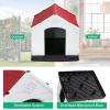 imageFDW Dog House Indoor Outdoor Durable Ventilate Waterproof Pet Plastic Dog House for Small Medium Large Dogs Insulated Puppy Shelter Kennel Crate with Air Vents and Elevated FloorRed