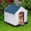 imageFDW Dog House Indoor Outdoor Durable Ventilate Waterproof Pet Plastic Dog House for Small Medium Large Dogs Insulated Puppy Shelter Kennel Crate with Air Vents and Elevated FloorBlue
