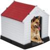 imageFDW Dog House Indoor Outdoor Durable Ventilate Waterproof Pet Plastic Dog House for Small Medium Large Dogs Insulated Puppy Shelter Kennel Crate with Air Vents and Elevated FloorRed