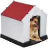 imageFDW Dog House Indoor Outdoor Durable Ventilate Waterproof Pet Plastic Dog House for Small Medium Large Dogs Insulated Puppy Shelter Kennel Crate with Air Vents and Elevated FloorRed