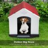 imageFDW Dog House Indoor Outdoor Durable Ventilate Waterproof Pet Plastic Dog House for Small Medium Large Dogs Insulated Puppy Shelter Kennel Crate with Air Vents and Elevated FloorRed