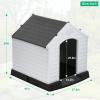 imageFDW Dog House Indoor Outdoor Durable Ventilate Waterproof Pet Plastic Dog House for Small Medium Large Dogs Insulated Puppy Shelter Kennel Crate with Air Vents and Elevated FloorGrey