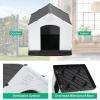imageFDW Dog House Indoor Outdoor Durable Ventilate Waterproof Pet Plastic Dog House for Small Medium Large Dogs Insulated Puppy Shelter Kennel Crate with Air Vents and Elevated FloorGrey