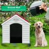 imageFDW Dog House Indoor Outdoor Durable Ventilate Waterproof Pet Plastic Dog House for Small Medium Large Dogs Insulated Puppy Shelter Kennel Crate with Air Vents and Elevated FloorRed