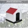 imageFDW Dog House Indoor Outdoor Durable Ventilate Waterproof Pet Plastic Dog House for Small Medium Large Dogs Insulated Puppy Shelter Kennel Crate with Air Vents and Elevated FloorRed