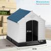 imageFDW Dog House Indoor Outdoor Durable Ventilate Waterproof Pet Plastic Dog House for Small Medium Large Dogs Insulated Puppy Shelter Kennel Crate with Air Vents and Elevated FloorBlue