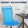 imageFDW Home Office Chair Mid Back Mesh Desk Chair Armless Computer Ergonomic Task Rolling Swivel Chair Back Support Adjustable Modern with Lumbar SupportBlueBlue