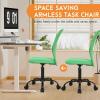 imageFDW Home Office Chair Mid Back Mesh Desk Chair Armless Computer Ergonomic Task Rolling Swivel Chair Back Support Adjustable Modern with Lumbar SupportBlueGreen