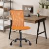 imageFDW Home Office Chair Mid Back Mesh Desk Chair Armless Computer Ergonomic Task Rolling Swivel Chair Back Support Adjustable Modern with Lumbar SupportBlueOrange