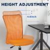 imageFDW Home Office Chair Mid Back Mesh Desk Chair Armless Computer Ergonomic Task Rolling Swivel Chair Back Support Adjustable Modern with Lumbar SupportBlueOrange