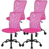 imageFDW Home Office Chair Mid Back Mesh Desk Chair Armless Computer Ergonomic Task Rolling Swivel Chair Back Support Adjustable Modern with Lumbar SupportBluePink