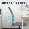 imageFDW Home Office Chair Mid Back Mesh Desk Chair Armless Computer Ergonomic Task Rolling Swivel Chair Back Support Adjustable Modern with Lumbar SupportBlueGrey