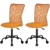 imageFDW Home Office Chair Mid Back Mesh Desk Chair Armless Computer Ergonomic Task Rolling Swivel Chair Back Support Adjustable Modern with Lumbar SupportBlueOrange