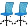 imageFDW Home Office Chair Mid Back Mesh Desk Chair Armless Computer Ergonomic Task Rolling Swivel Chair Back Support Adjustable Modern with Lumbar SupportBlueBlue
