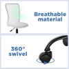imageFDW Home Office Chair Mid Back Mesh Desk Chair Armless Computer Ergonomic Task Rolling Swivel Chair Back Support Adjustable Modern with Lumbar SupportBlueWhite
