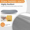 imageFDW Home Office Chair Mid Back Mesh Desk Chair Armless Computer Ergonomic Task Rolling Swivel Chair Back Support Adjustable Modern with Lumbar SupportBlueGrey