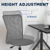 imageFDW Home Office Chair Mid Back Mesh Desk Chair Armless Computer Ergonomic Task Rolling Swivel Chair Back Support Adjustable Modern with Lumbar SupportBlueGrey