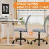 imageFDW Home Office Chair Mid Back Mesh Desk Chair Armless Computer Ergonomic Task Rolling Swivel Chair Back Support Adjustable Modern with Lumbar SupportBlueGrey