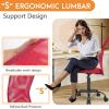 imageFDW Home Office Chair Mid Back Mesh Desk Chair Armless Computer Ergonomic Task Rolling Swivel Chair Back Support Adjustable Modern with Lumbar SupportBlueRed