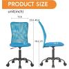 imageFDW Home Office Chair Mid Back Mesh Desk Chair Armless Computer Ergonomic Task Rolling Swivel Chair Back Support Adjustable Modern with Lumbar SupportBlueBlue