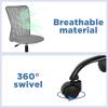 imageFDW Home Office Chair Mid Back Mesh Desk Chair Armless Computer Ergonomic Task Rolling Swivel Chair Back Support Adjustable Modern with Lumbar SupportBlueGrey