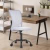 imageFDW Home Office Chair Mid Back Mesh Desk Chair Armless Computer Ergonomic Task Rolling Swivel Chair Back Support Adjustable Modern with Lumbar SupportBlueWhite