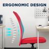 imageFDW Home Office Chair Mid Back Mesh Desk Chair Armless Computer Ergonomic Task Rolling Swivel Chair Back Support Adjustable Modern with Lumbar SupportBlueRed