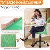imageFDW Home Office Chair Mid Back Mesh Desk Chair Armless Computer Ergonomic Task Rolling Swivel Chair Back Support Adjustable Modern with Lumbar SupportBlueGreen