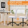 imageFDW Home Office Chair Mid Back Mesh Desk Chair Armless Computer Ergonomic Task Rolling Swivel Chair Back Support Adjustable Modern with Lumbar SupportBlueWhite