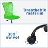 imageFDW Home Office Chair Mid Back Mesh Desk Chair Armless Computer Ergonomic Task Rolling Swivel Chair Back Support Adjustable Modern with Lumbar SupportBlueGreen