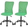 imageFDW Home Office Chair Mid Back Mesh Desk Chair Armless Computer Ergonomic Task Rolling Swivel Chair Back Support Adjustable Modern with Lumbar SupportBlueGreen