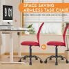 imageFDW Home Office Chair Mid Back Mesh Desk Chair Armless Computer Ergonomic Task Rolling Swivel Chair Back Support Adjustable Modern with Lumbar SupportBlueRed