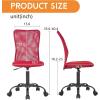 imageFDW Home Office Chair Mid Back Mesh Desk Chair Armless Computer Ergonomic Task Rolling Swivel Chair Back Support Adjustable Modern with Lumbar SupportBlueRed