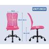 imageFDW Home Office Chair Mid Back Mesh Desk Chair Armless Computer Ergonomic Task Rolling Swivel Chair Back Support Adjustable Modern with Lumbar SupportBluePink