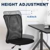 imageFDW Home Office Chair Mid Back Mesh Desk Chair Armless Computer Ergonomic Task Rolling Swivel Chair Back Support Adjustable Modern with Lumbar SupportBlueBlack
