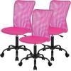 imageFDW Home Office Chair Mid Back Mesh Desk Chair Armless Computer Ergonomic Task Rolling Swivel Chair Back Support Adjustable Modern with Lumbar SupportBluePink