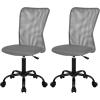 imageFDW Home Office Chair Mid Back Mesh Desk Chair Armless Computer Ergonomic Task Rolling Swivel Chair Back Support Adjustable Modern with Lumbar SupportBlueGrey