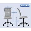 imageFDW Home Office Chair Mid Back Mesh Desk Chair Armless Computer Ergonomic Task Rolling Swivel Chair Back Support Adjustable Modern with Lumbar SupportBlueGrey