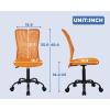 imageFDW Home Office Chair Mid Back Mesh Desk Chair Armless Computer Ergonomic Task Rolling Swivel Chair Back Support Adjustable Modern with Lumbar SupportBlueOrange